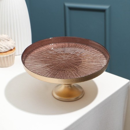 A dish on the leg Victoria Marrone, glass, d = 21 cm