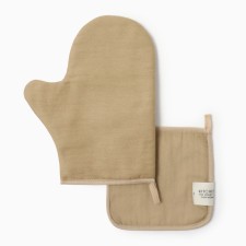 Set of kitchen. Ethel Kitchen, col. Beige, mittens-seging 18x29 cm, tack 19x19 cm, 100% x 1047216