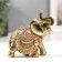 Souvenir Polystone "Elephant in the Golden Popone with crystals" 10.5x11x4.5 cm