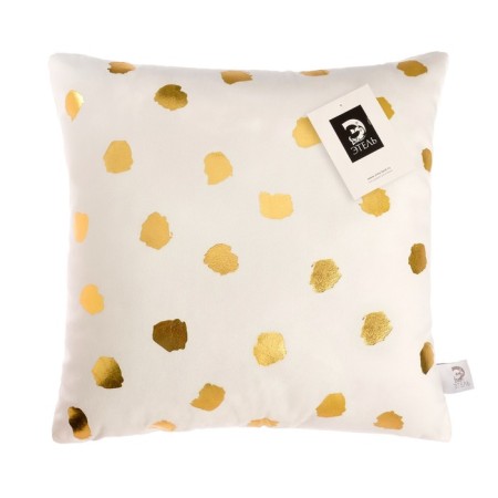 Decorative pillow "Ethel" white peas, 40x40 cm, velor, 100% p/e-4