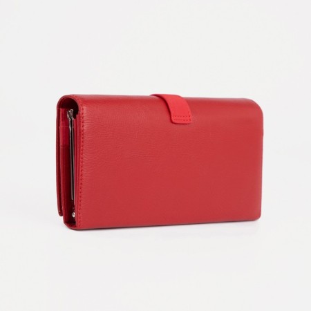 Women's wallet on magnets, red color-1