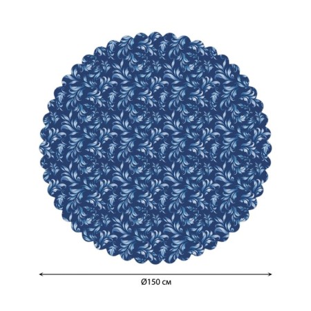 The tablecloth “Pattern on a blue background”, round, Saten, d = 150 cm-1
