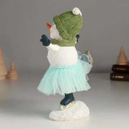 Polystone souvenir "Snowman in the blue skirt" 14x7x17.5 cm-3