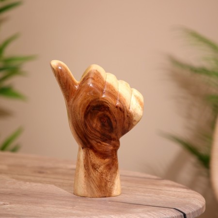 Souvenir "finger up" wood 12x6x25 cm-2