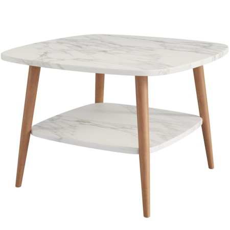 Journal table "Quadro", 600 × 600 × 418 mm, color white marble-1