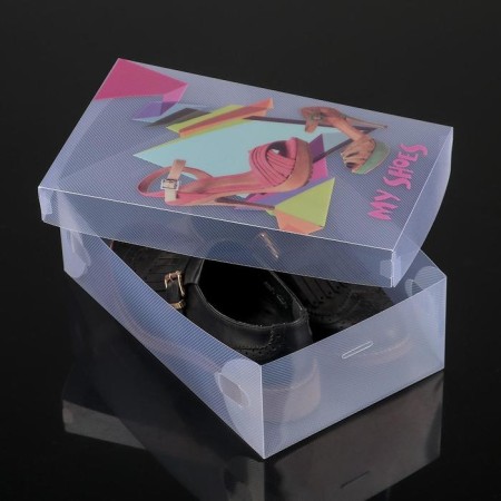 Shoe storage box with a “sandals” handle, 31 × 18 × 11 cm, the color is transparent-5