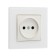 Single Tot Matte Glass, 10 A, hidden, without salary, glass, white