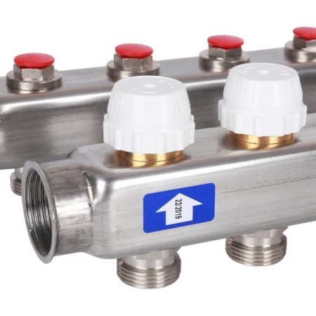 Collector Group Stout, 1 "X3/4", 13 outputs, without flow meters, stainless steel-4