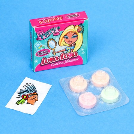 Sugar candy "lova-lova Sweet makeup" with tattoo, 10 g-1