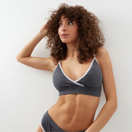 Female set (top, panties) dark gray color, size 46-48-3