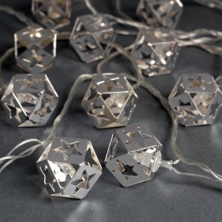 Garland “thread” 4 m with nozzles “cube star”, ip20, transparent thread, 20 LED, white glow, 8 modes, 220 V-1