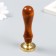 Printing for wax with a wooden handle "Kit in flowers" 9x3x3 cm
