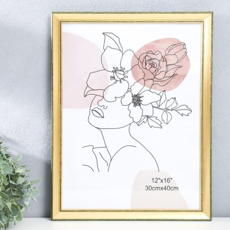 Photo frame plastic 30x40 cm "Enigma" gold with double gray-green oyubvodka 43.5x33.5 cm