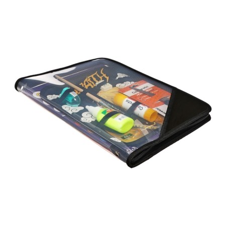 A4 labor folder, plastic, lightning around, folding bar, with a filling of 10 items, calligrata, PTR-1, "anime blade"-1