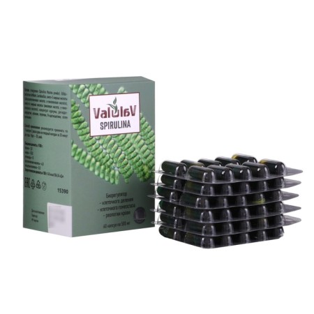 Capsules Valulav spirulina, 60 pcs. 500 mg