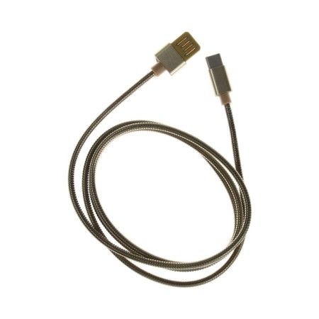 Type -C cable - usb, 2.1 a, metal braid, 1 meter, golden-2