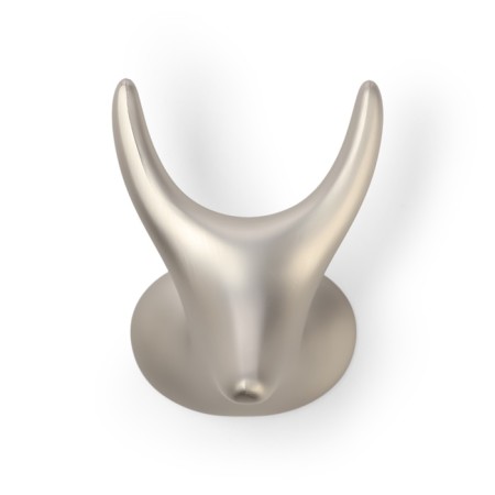 Furniture hook Cappio Bambi, two -rod, zinc, color matte satin nickel-3