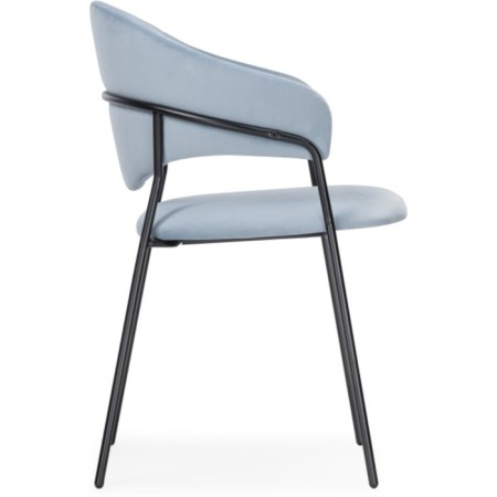 Chair on the metal frame Runso metal/velor, black/blue 57x56x82 cm-2