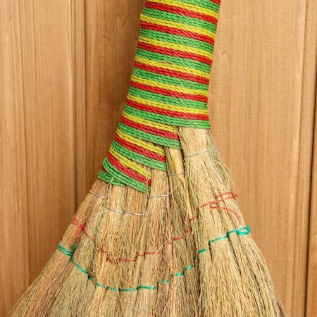 Rice broom with a bamboo pen, 80 cm-2