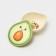 Avocado products container, 400 ml, 15.5 × 13.5 × 4.5 cm, light-beige color, MIX drawing