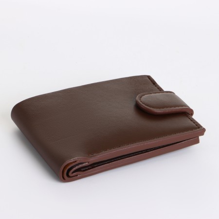 Male purse on the button, brown color-3