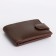 Male purse on the button, brown color