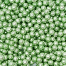 Confectionery sprinkling balls 4 mm, green chrome, 50 g