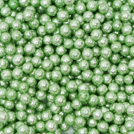 Confectionery sprinkling balls 4 mm, green chrome, 50 g