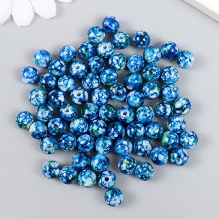 Beads for creativity plastic "Marble. Sapphire" d = 0.8 cm set 20 grams-1