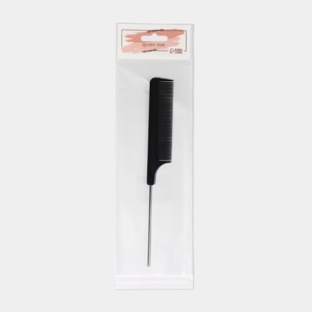 Comb with a metal tail, 20 × 2.5 cm, black color-6