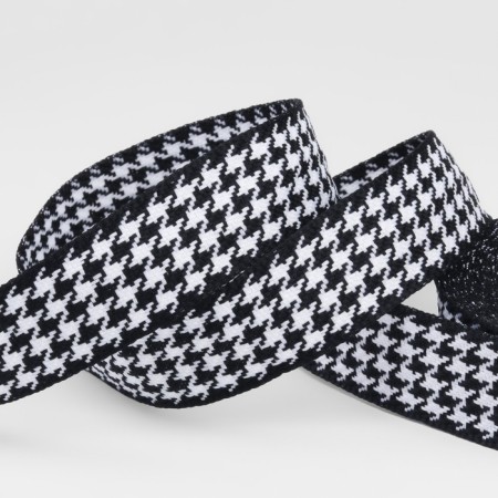 Decorative tape "Goose foot", 25 mm, 9 ± 0.5 m, black/white color No. 002