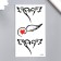 Tattoo on the body black "hearts with wings" 10.5x6 cm