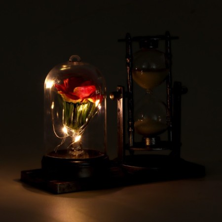 Sanding clock "Rose", souvenir, with backlight, 15 x 9 x 14 cm-3