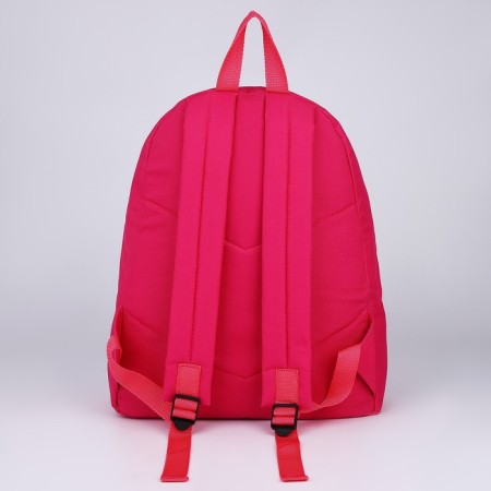 Basic school backpack, with pocket, pink color-4
