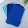 A set of felt (hard) 1 mm 20x30 cm 10 sheets. Blue assorted