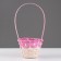 Wicker basket 13x9.5/28 cm, pink, bamboo