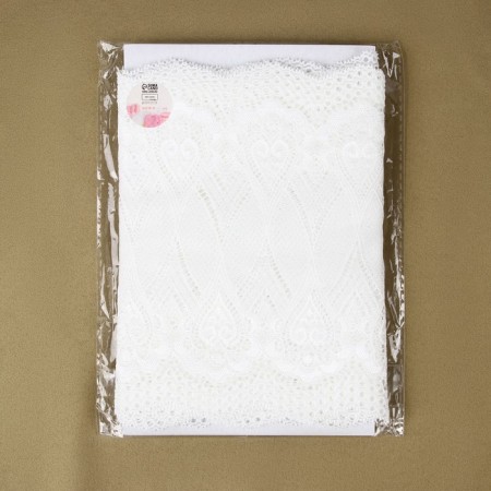 Lace elastic fabric, 190 mm × 2.7 ± 0.5 m, white color-3
