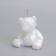 Candle decorative bear-border 7cm, pearl