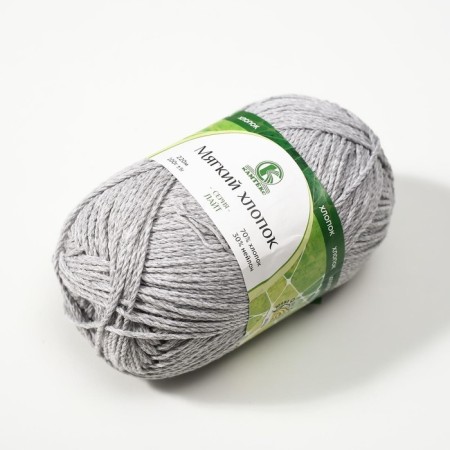 Yarn "soft cotton" 70% cotton, 30% nylon 220m/100g (008 silver)-10