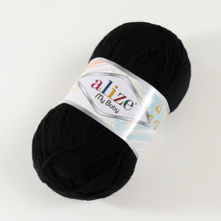 Yarn "My Baby" 100% acrylic 150m/50g (60 black)-1