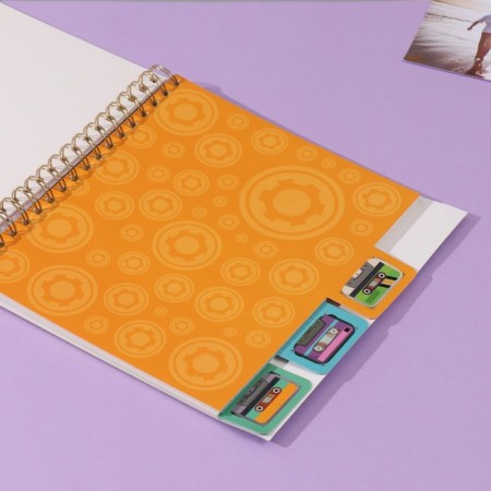 Photo album on spirals 20 sheets "tape recorder" volumetric element + 4 tabs 24x24 cm-4