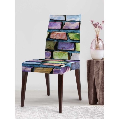 Czech for a chair "Wall of rainbow stones", decorative, velor