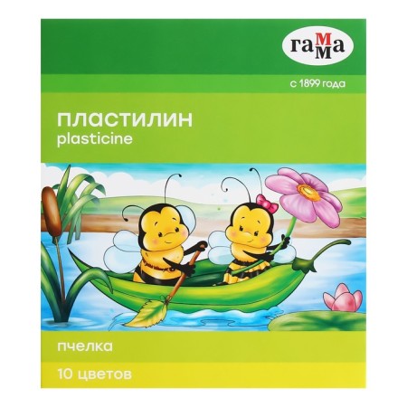Plasticine soft (wax) 10 colors 150 g Gamma "bee", with a stack, cardboard packaging 280031N-4
