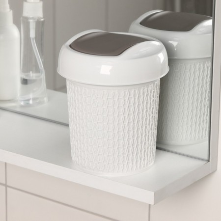 Garbage container desktop Velvet, 1 l, d = 13 cm, h = 15.5 cm, color is light gray-1