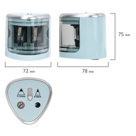 Electric grinder 2 holes Brauberg Dual, power from 4 AA batteries, blue 270578-8