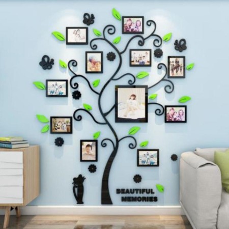 Interior stickers with photo frames "Memories", decor on the wall, panel 130 x 106 cm