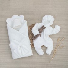Kinderlitto “Muslin” discharge kit, 4 items, height 50-56 cm, dairy color