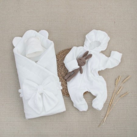 Kinderlitto “Muslin” discharge kit, 4 items, height 50-56 cm, dairy color