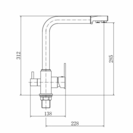 Fashun A4355-7 kitchen mixer, single-leaf, with output for drinking water, black-1