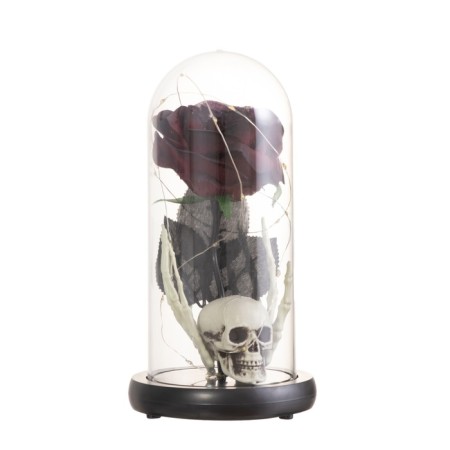 Halloween lamp “Skull with rose” 1.5W, LED, 3XAAA, Black USB 11x11x21cm-9